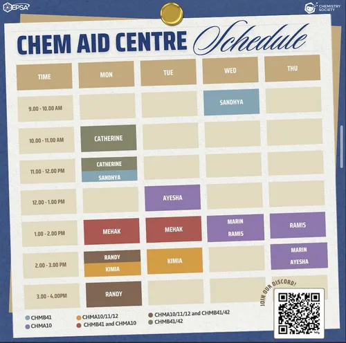 Chem-Aid Schedule